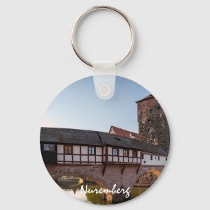 Old mediaeval bridge in Nuremberg, Germany Keychain