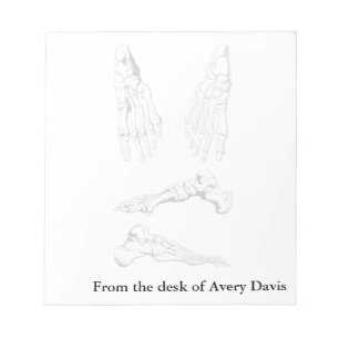 Old Medical Art Human Anatomy Bones of the Foot Notepad