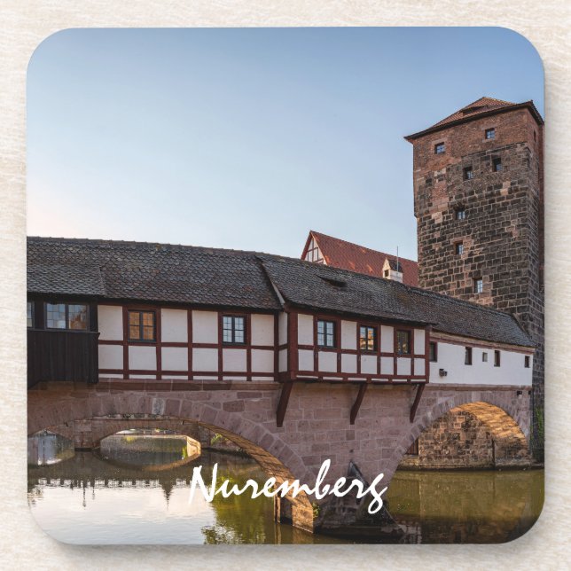 Old medieval bridge in Nuremberg, Germany Coaster (Front)