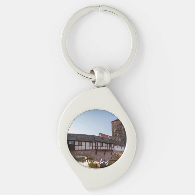 Old medieval bridge in Nuremberg, Germany Keychain (Front)