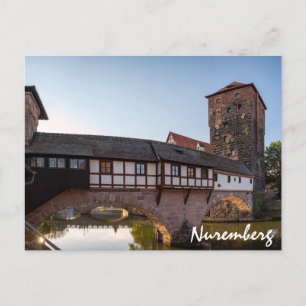 Old medieval bridge in Nuremberg, Germany Postcard