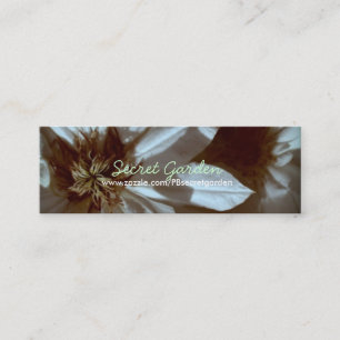 Old memories 3 White Clematis Floral Photography B Mini Business Card