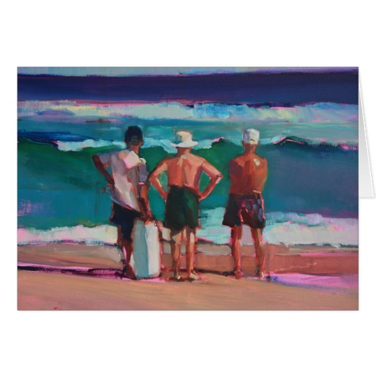 Old Men at the Beach Card