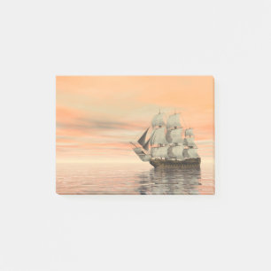 Old merchant ship on the ocean - 3D render Post-it Notes