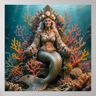 Old Mermaid Poster