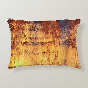 Old metal iron rust background and texture accent pillow