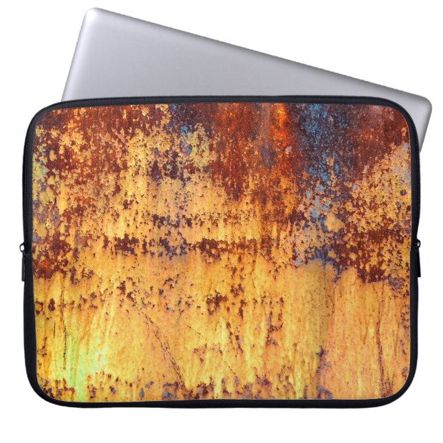 Old metal iron rust background and texture,  metal laptop sleeve (Front)
