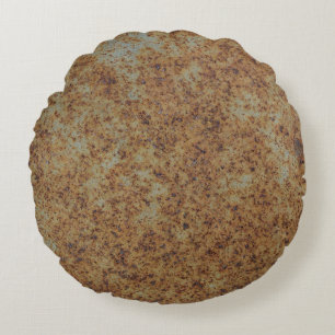 Old metal iron rust backgroundabstract,art,artisti round pillow