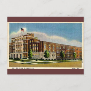 Old Methodist Hospital in Gary, Indiana Postcard