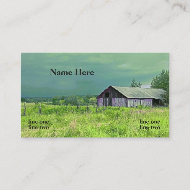 Old Michigan Barn Business Cards (Front)