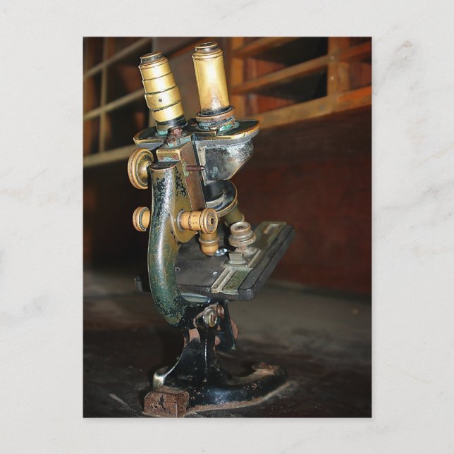 Old Microscope Postcard (Front)