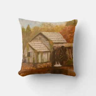 Old Mill In Autumn Throw Pillow