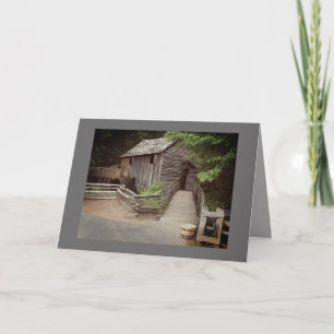 Old Mill on the River Holiday Card