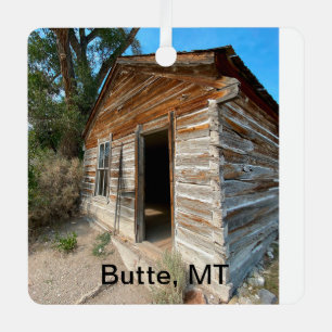 Old Mining Shack in Butte Montana Metal Ornament