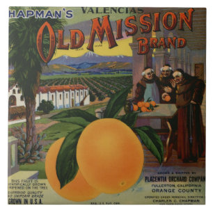 Old Mission Orange Crate Label Tile