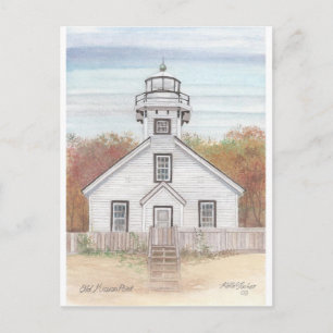 Old Mission Point Light House Postcard
