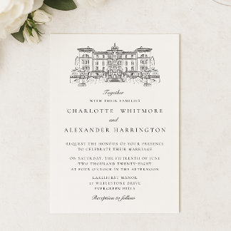 Old Money Aesthetic transparent bg wedding Invitation
