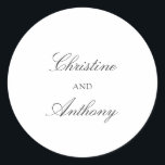 Old Money Black and White Classic Wedding Round Sticker<br><div class="desc">This design is part of a timeless wedding invitation suite featuring elegant typography and a classic minimalist layout.   The old money aesthetic is perfect for luxury weddings,  formal events,  and sophisticated celebrations.</div>