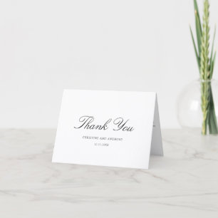 Old Money Black and White Classic Wedding Thank You Card
