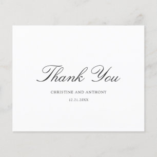 Old Money Black and White Wedding Thank You Card