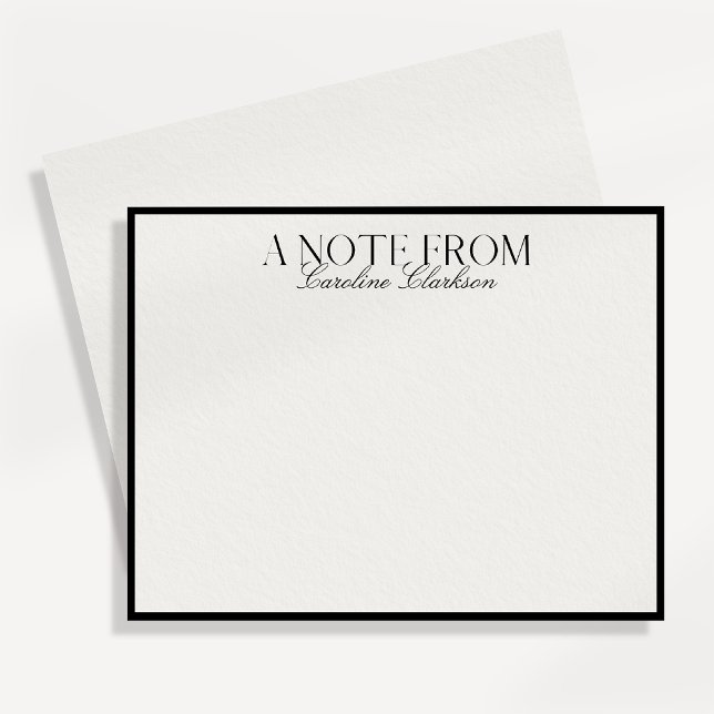 Old Money Black Border Modern Bold Text Note card (Creator Uploaded)