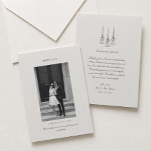 Old Money Black & Ivory Wedding Thank You Card
