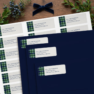 Old Money Black Watch Tartan Plaid Return Address