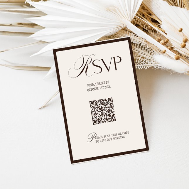 Old Money Brown Neutral RSVP Card (Creator Uploaded)