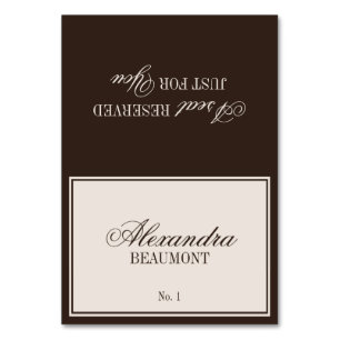 Old Money Classic Brown Cream Wedding Place Card