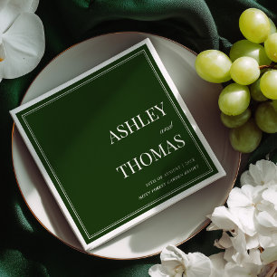Old Money Dark Green Wedding Napkin