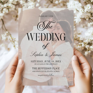 Old Money Elegant Custom Picture Photo Wedding Invitation