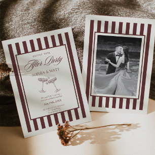 Old Money Elopement Wedding Invitation Red