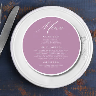 Old Money Estate Round Wedding Guest Place Menu