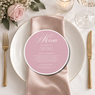 Old Money Formal Round Wedding Guest Place Menu