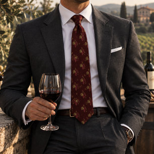 Old Money Grapevine Vineyard Estate Burgundy Tie