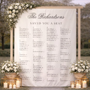 Old Money Ivory Fabric Wedding Seating Chart Sign Tapestry