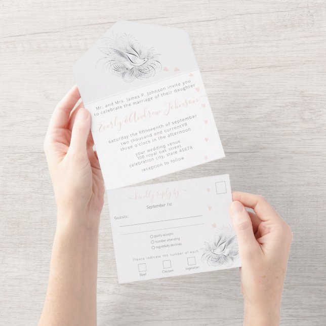 OLD MONEY, LOVE BIRDS, ALL IN ONE INVITATION (Tearaway)