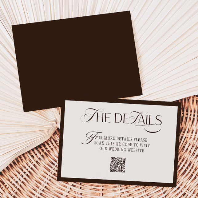 Old Money Mocca Beige Wedding Details Enclosure Card (Creator Uploaded)