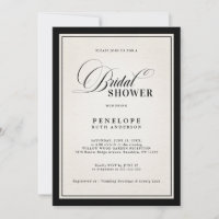 Old Money Modern Formal Black chic Bridal Shower
