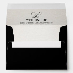 Old Money Modern Formal Black Luxury Chic Wedding Envelope