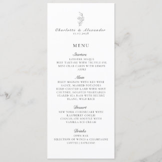 Old Money, Neutral/transp. bg, Wedding Flat Menu