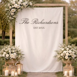 Old Money Personalized Fabric Wedding Welcome Sign Tapestry