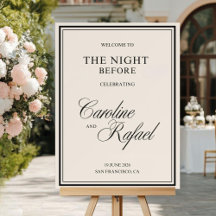 Old Money Rehearsal Dinner Welcome Sign, Elegan