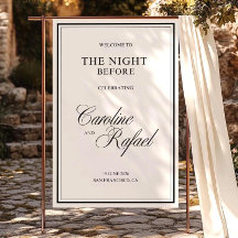 Old Money Rehearsal Dinner Welcome Sign, Elegan