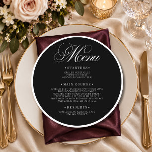 Old Money Round Wedding Guest Place Menu