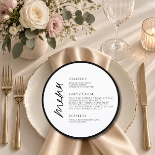 Old Money Round Welcome Wedding Dinner Menu