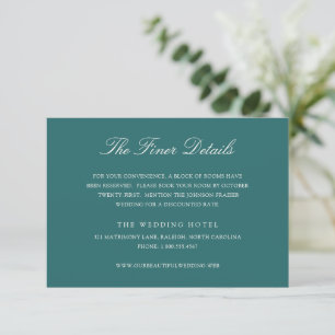 Old Money Teal Classic Wedding Enclosure Card