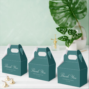 Old Money Teal Classic Wedding Favor Box