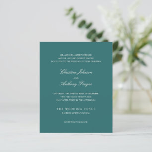 Old Money Teal Classic Wedding Invite