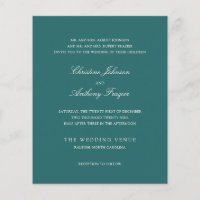 Old Money Teal Classic Wedding Invite